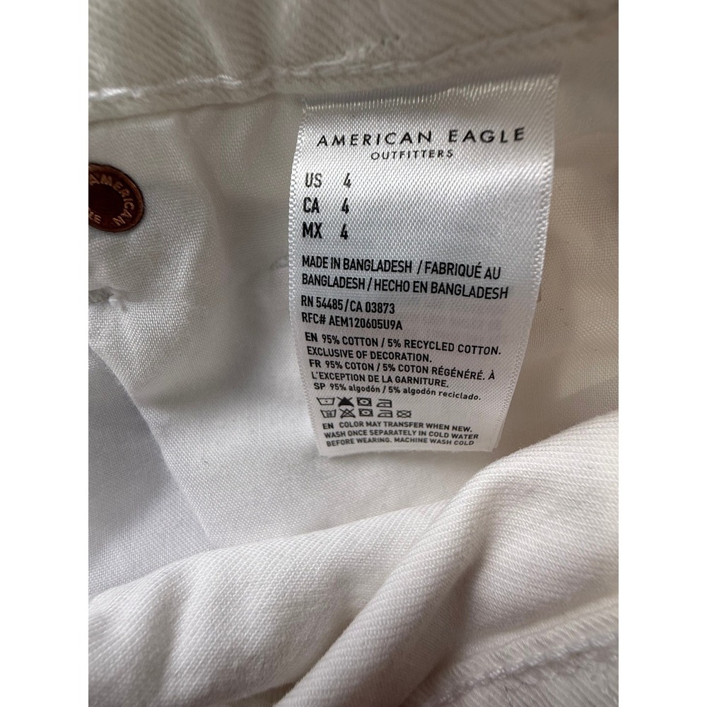 American Eagle Highest Rise Baggy Shorts White Distressed Denim Size 4 27W NEW - Picture 7 of 13